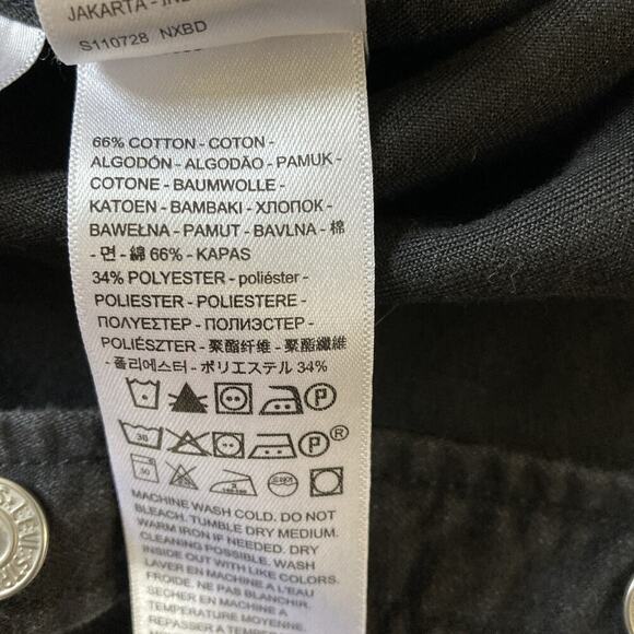 Levis Women’s Ellie Denim Dress Sz XS New Black Long Sleeve Snap Up Jean dress - Picture 11 of 12